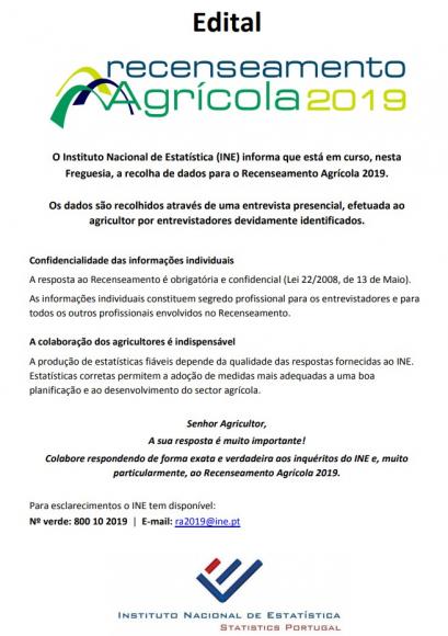 RECENSEAMENTO AGRÍCOLA (RA 2019) RECENSEAMENTO AGRÍCOLA (RA 2019)