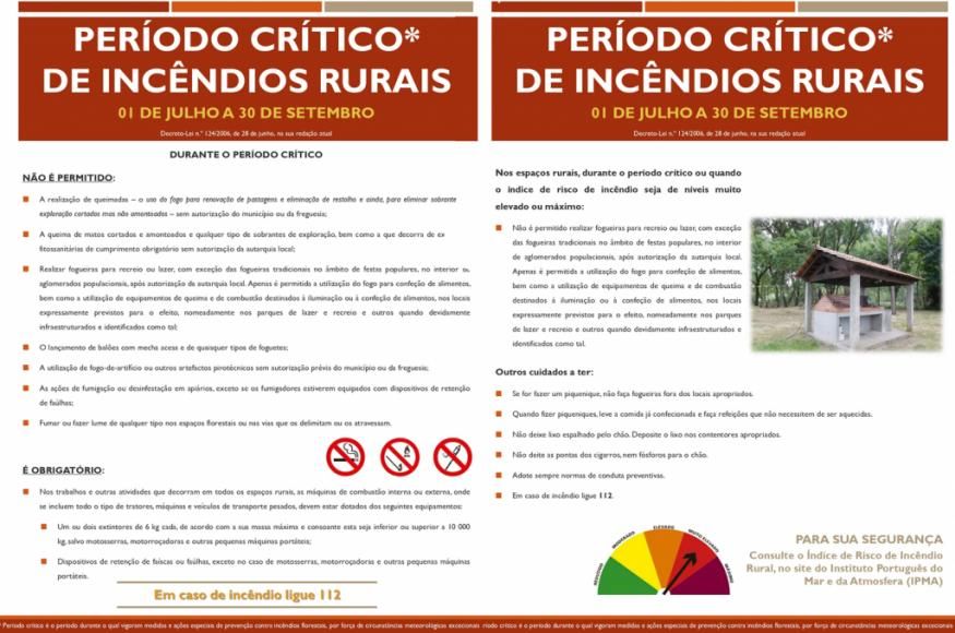PERÍODO CRÍTICO DE INCÊNDIO - 1 DE JULHO A 30 DE SETEMBRO 2019